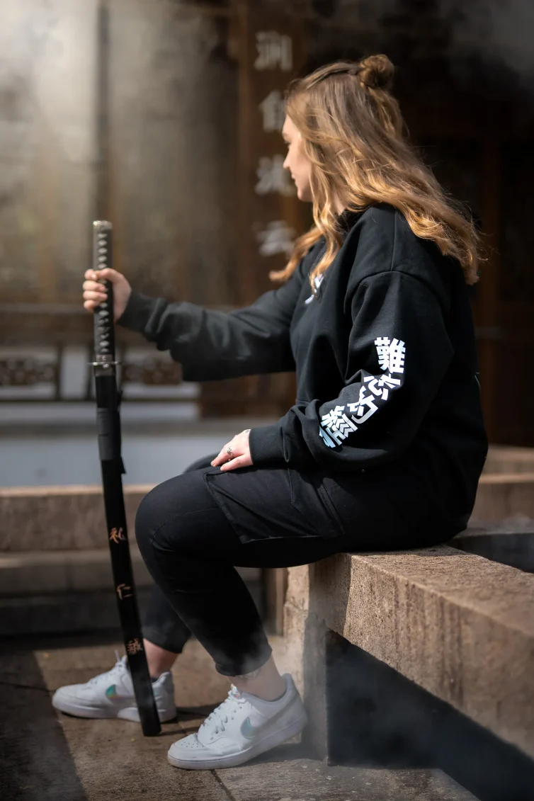 Japan Collection Clouds Oversized Hoodie Black