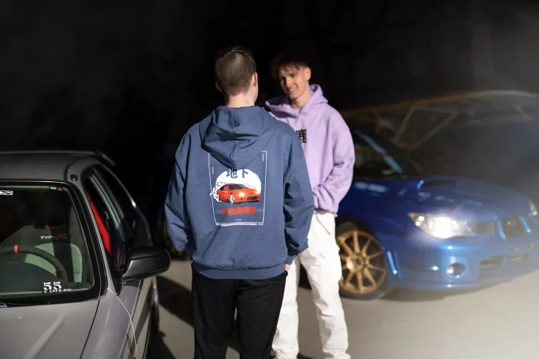 Japan Collection Drift Oversized Hoodie Vintage Blue