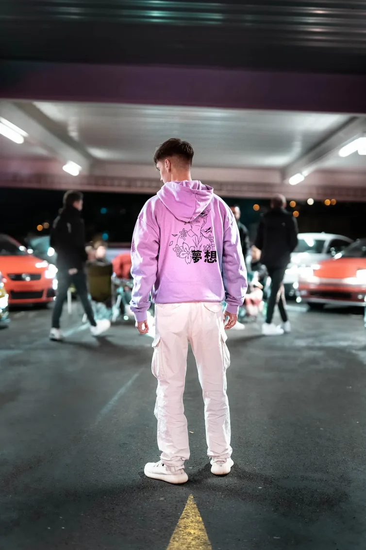 Japan Collection Lotus Oversized Hoodie Lilac