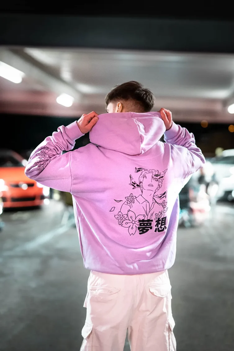 Japan Collection Lotus Oversized Hoodie Lilac